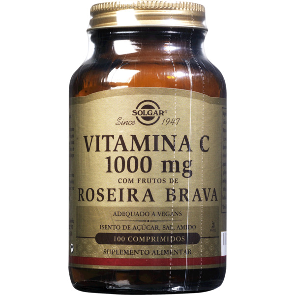 Vitamina C 1000mg c/ Frutos de Roseira Brava 100 comprimidos Solgar