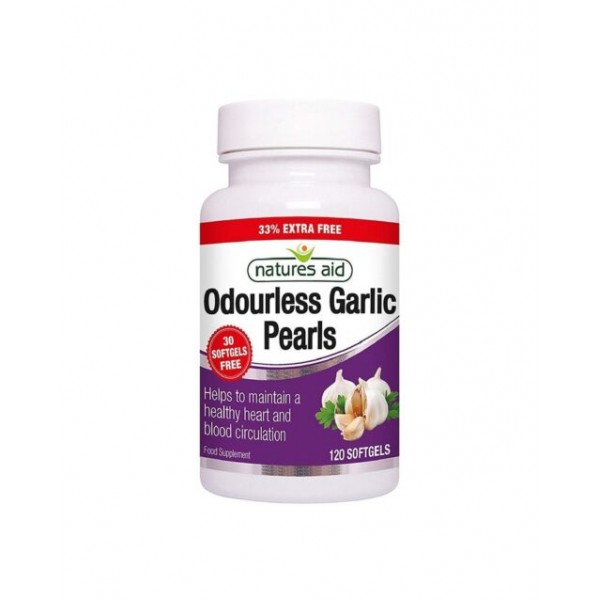 Odourless Garlic Pearls (Alho sem odor)- 120 cápsulas 